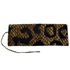 Metallic Snake Skin Pattern Roll Up Canvas Pencil Holder (s) by BangZart