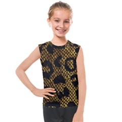 Metallic Snake Skin Pattern Kids  Mesh Tank Top by BangZart