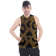 Metallic Snake Skin Pattern Men s Sleeveless Hoodie by BangZart