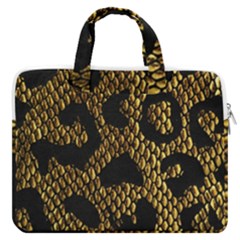 Metallic Snake Skin Pattern Macbook Pro 16  Double Pocket Laptop Bag  by BangZart