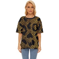 Metallic Snake Skin Pattern Oversized Basic Tee by BangZart