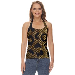 Metallic Snake Skin Pattern Basic Halter Top by BangZart