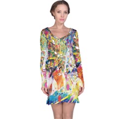 Multicolor Anime Colors Colorful Long Sleeve Nightdress by BangZart