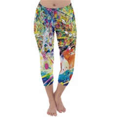 Multicolor Anime Colors Colorful Capri Winter Leggings 