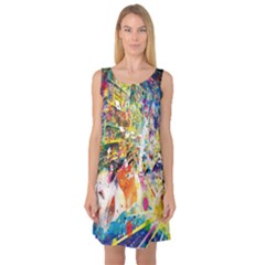 Multicolor Anime Colors Colorful Sleeveless Satin Nightdress by BangZart