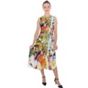 Multicolor Anime Colors Colorful Midi Tie-Back Chiffon Dress View1