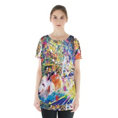 Multicolor Anime Colors Colorful Skirt Hem Sports Top by BangZart