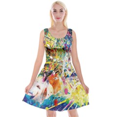 Multicolor Anime Colors Colorful Reversible Velvet Sleeveless Dress