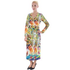 Multicolor Anime Colors Colorful Velvet Maxi Wrap Dress by BangZart