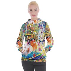 Multicolor Anime Colors Colorful Women s Hooded Pullover