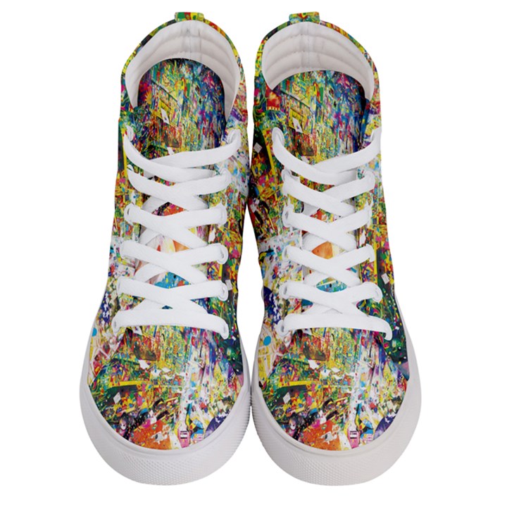 Multicolor Anime Colors Colorful Women s Hi-Top Skate Sneakers