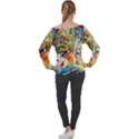 Multicolor Anime Colors Colorful Off Shoulder Long Sleeve Velour Top View2