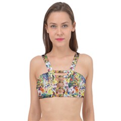 Multicolor Anime Colors Colorful Cage Up Bikini Top by BangZart