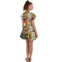 Multicolor Anime Colors Colorful Flutter Sleeve Wrap Dress View2