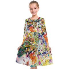 Multicolor Anime Colors Colorful Kids  Midi Sailor Dress by BangZart