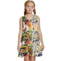 Multicolor Anime Colors Colorful Kids  Sleeveless Tiered Mini Dress View1