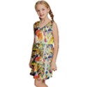 Multicolor Anime Colors Colorful Kids  Sleeveless Tiered Mini Dress View2