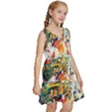 Multicolor Anime Colors Colorful Kids  Sleeveless Tiered Mini Dress View3