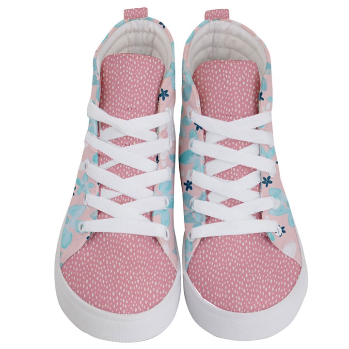 watercolor flowers Kids  Hi-Top Skate Sneakers