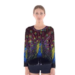 Beautiful Peacock Feather Women s Long Sleeve Tee