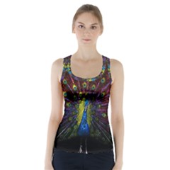 Beautiful Peacock Feather Racer Back Sports Top