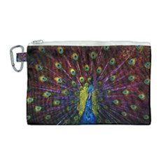 Beautiful Peacock Feather Canvas Cosmetic Bag (large)