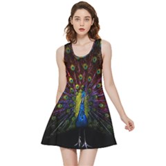 Beautiful Peacock Feather Inside Out Reversible Sleeveless Dress by Jancukart