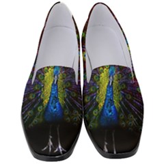 Beautiful Peacock Feather Women s Classic Loafer Heels by Jancukart