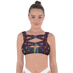 Beautiful Peacock Feather Bandaged Up Bikini Top by Jancukart