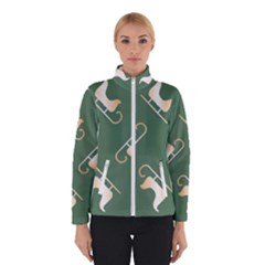 Gold Santa s Sleigh Green Print Women s Bomber Jacket by TetiBright