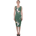 Gold Santa s sleigh green print Sleeveless Pencil Dress View1