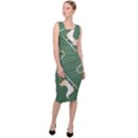 Gold Santa s sleigh green print Sleeveless Pencil Dress View3