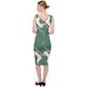 Gold Santa s sleigh green print Sleeveless Pencil Dress View4