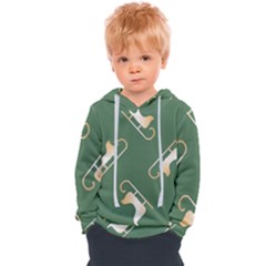 Gold Santa s Sleigh Green Print Kids  Overhead Hoodie by TetiBright