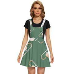 Gold Santa s Sleigh Green Print Apron Dress by TetiBright