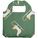 Gold Santa s sleigh green print Foldable Grocery Recycle Bag View2