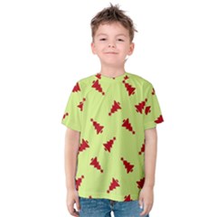 Red Christmas Tree Green Kids  Cotton Tee