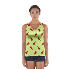 Red Christmas Tree Green Sport Tank Top  by TetiBright