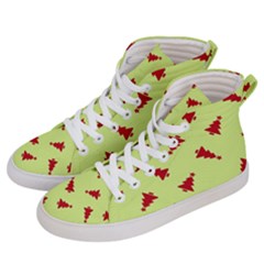 Red Christmas Tree Green Women s Hi-top Skate Sneakers by TetiBright