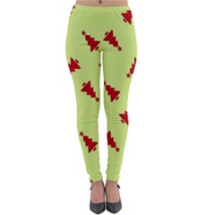 Red Christmas Tree Green Lightweight Velour Leggings by TetiBright