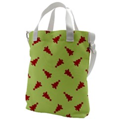 Red Christmas Tree Green Canvas Messenger Bag by TetiBright