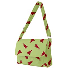 Red Christmas Tree Green Full Print Messenger Bag (s) by TetiBright