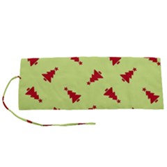 Red Christmas Tree Green Roll Up Canvas Pencil Holder (s) by TetiBright