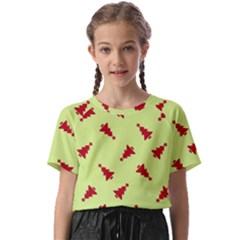 Red Christmas Tree Green Kids  Basic Tee