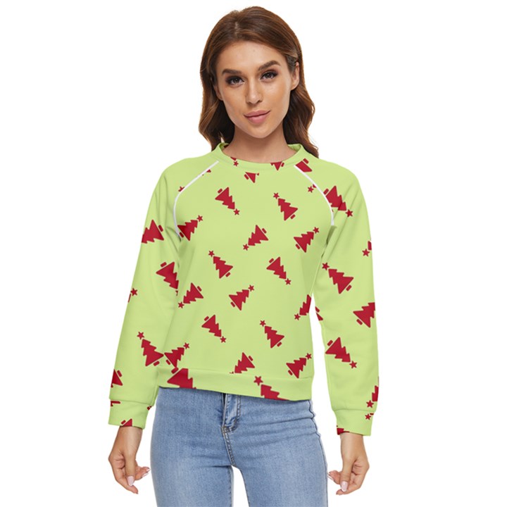 Red Christmas Tree Green Women s Long Sleeve Raglan Tee