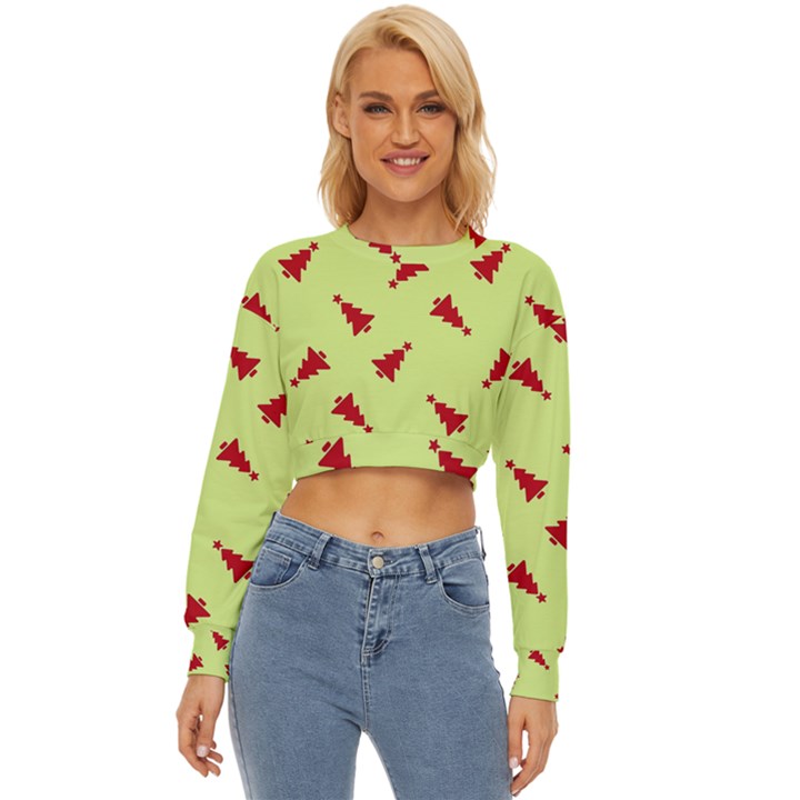 Red Christmas Tree Green Lightweight Long Sleeve Sweatshirt