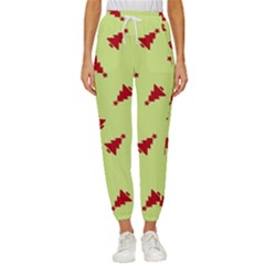 Red Christmas Tree Green Cropped Drawstring Pants