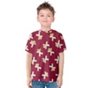 Gold Gingerbread Man Burgundy Kids  Cotton Tee View1