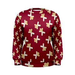 Gold Gingerbread Man Burgundy Women s Sweatshirt