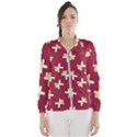 Gold Gingerbread Man Burgundy Women s Windbreaker View1